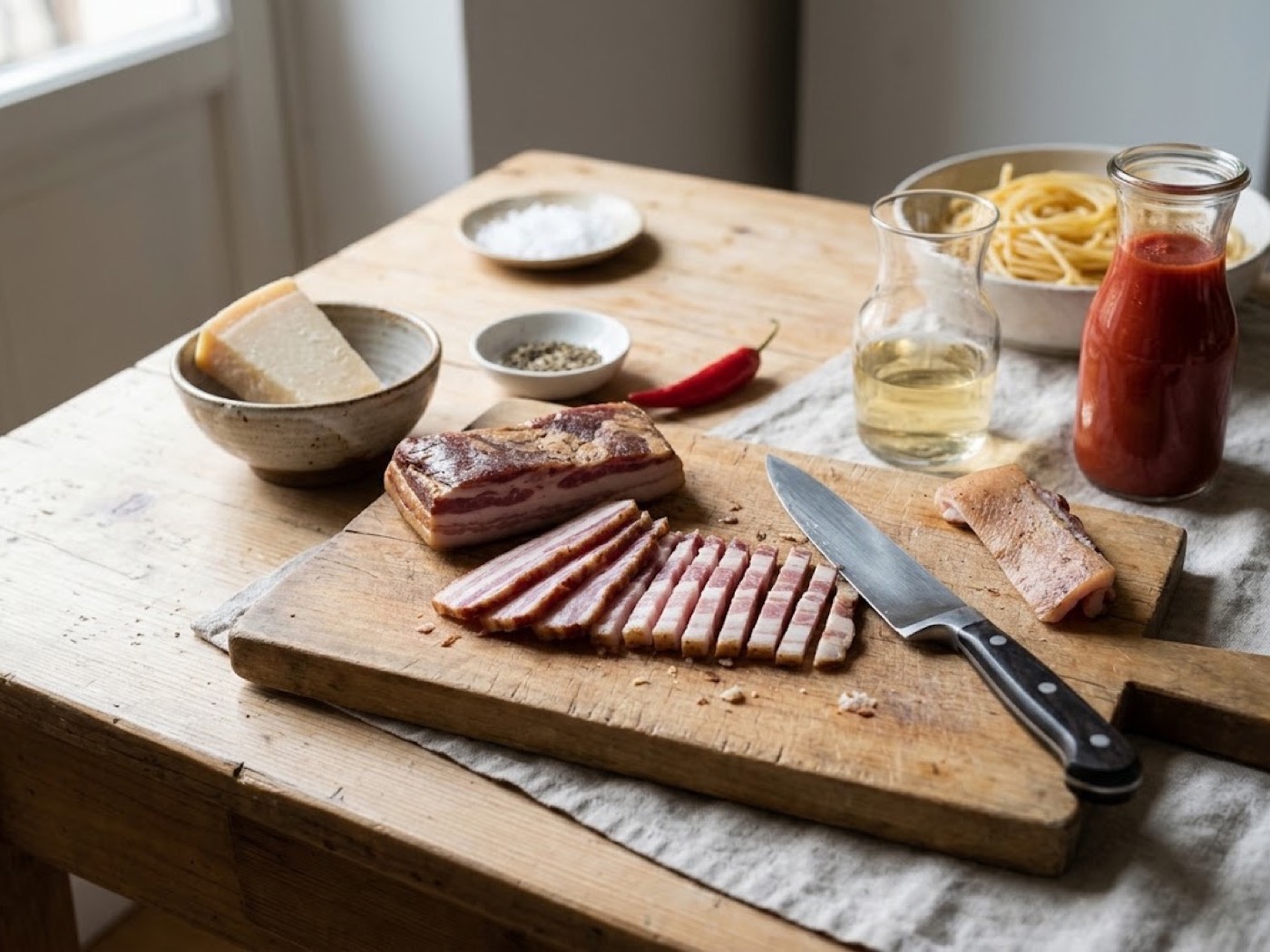 Pasta alla Amatriciana, passaggio 1