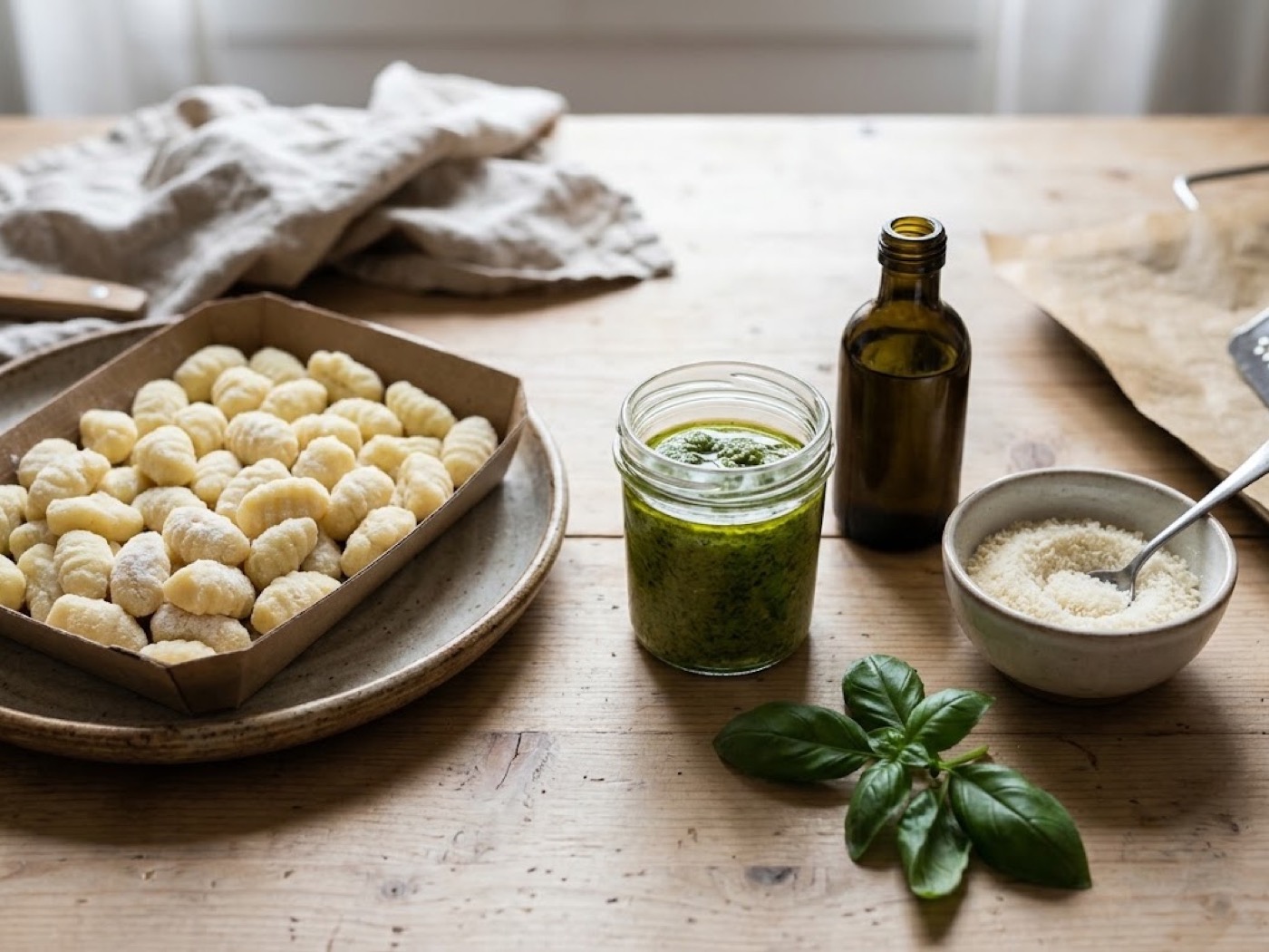 Gnocchi al pesto, passaggio 1
