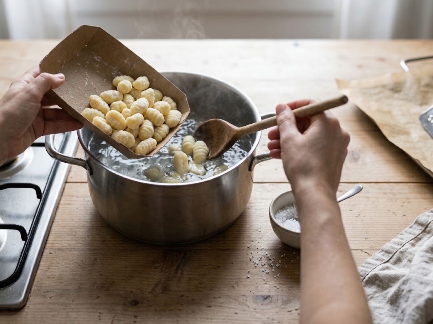 Gnocchi al pesto, passaggio 3
