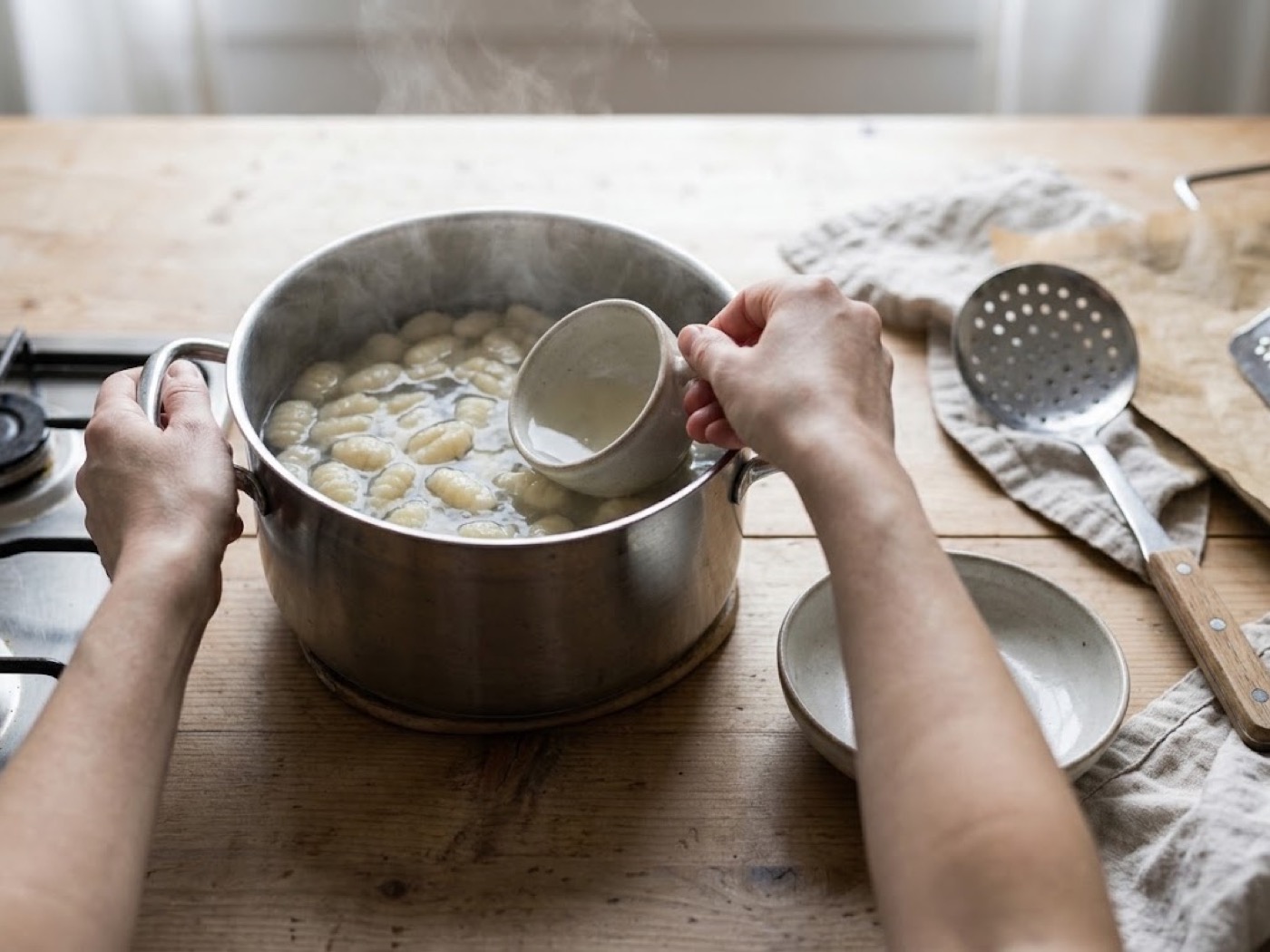 Gnocchi al pesto, passaggio 4