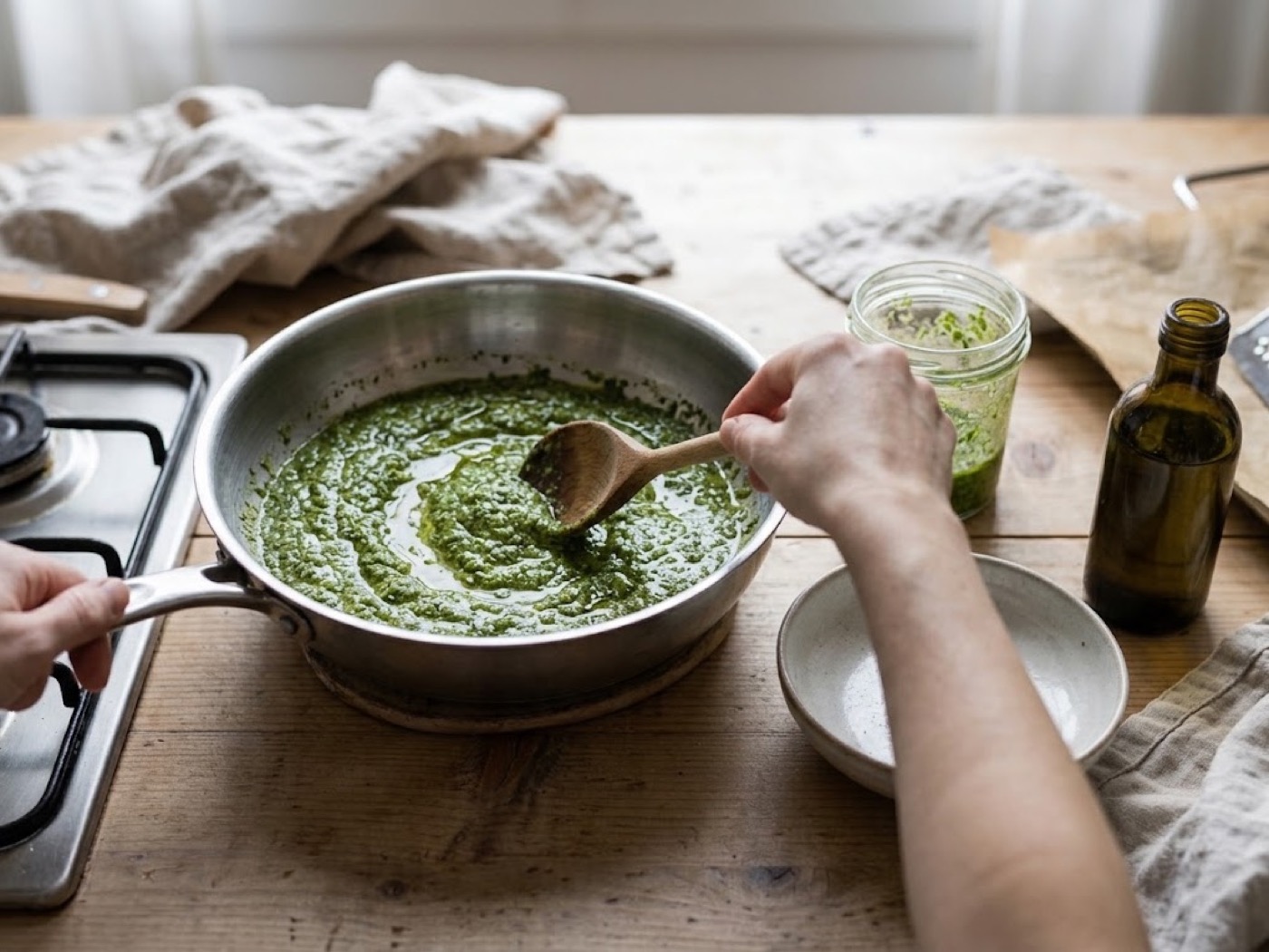 Gnocchi al pesto, passaggio 5