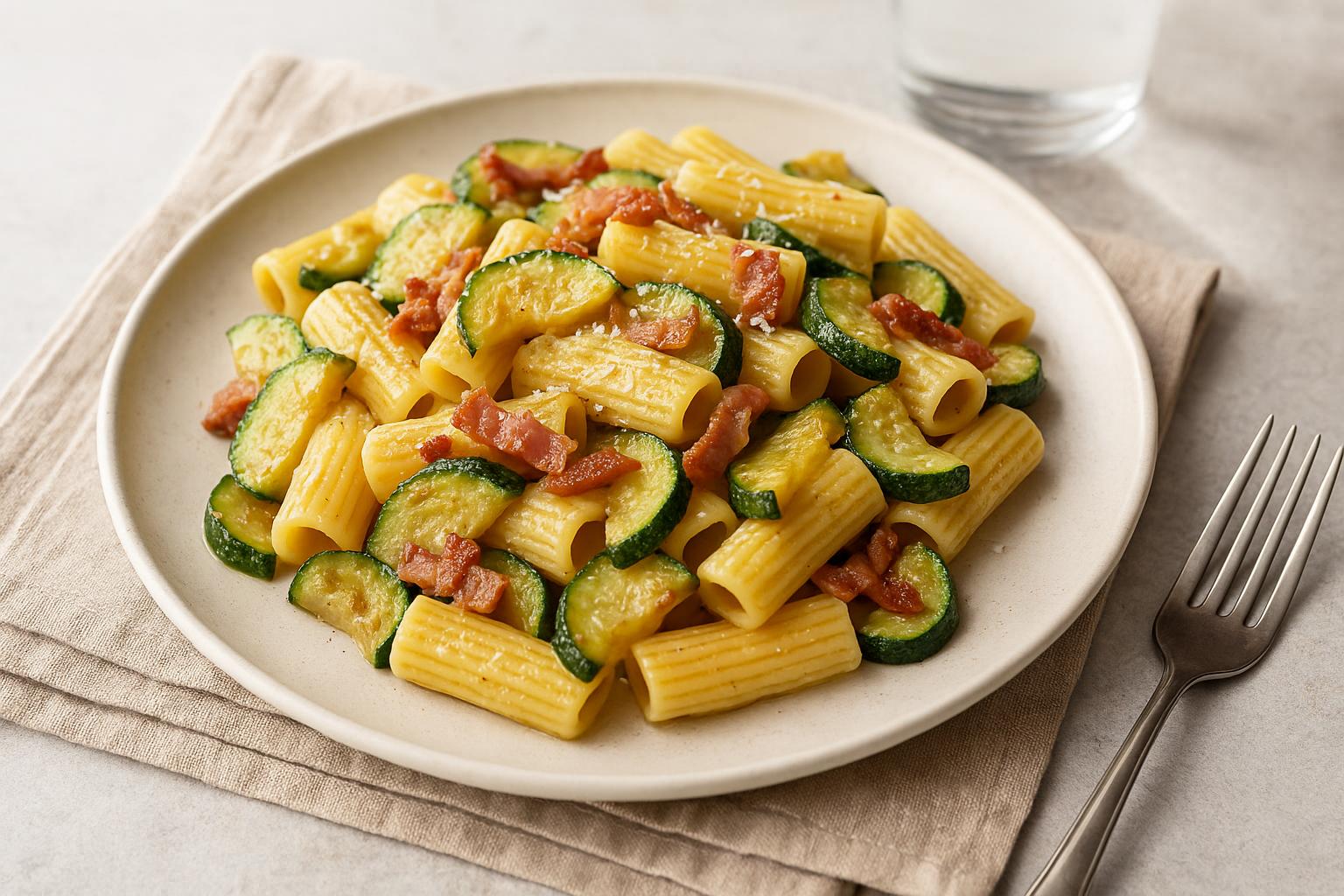 Pasta Zucchine e Pancetta