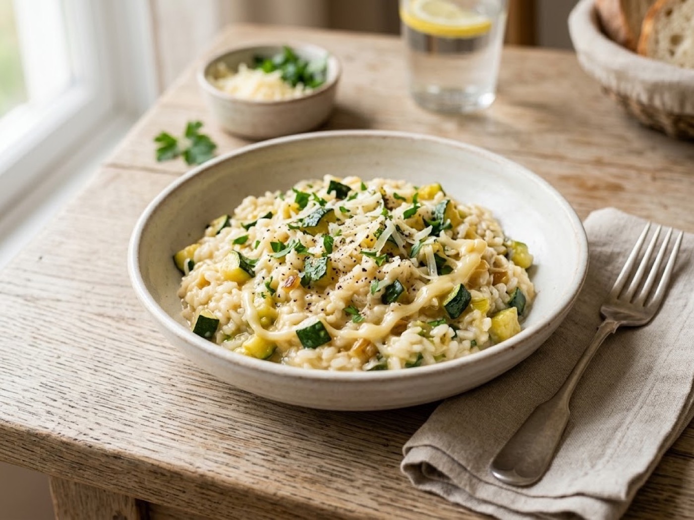 Risotto zucchine e scamorza