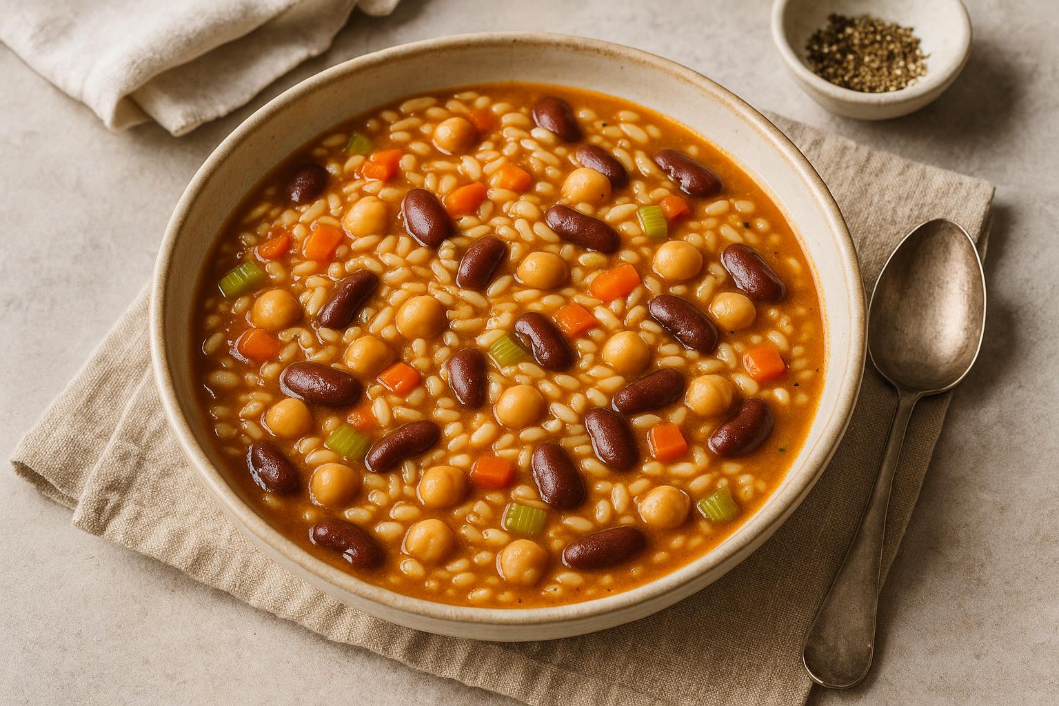 Orzo con legumi