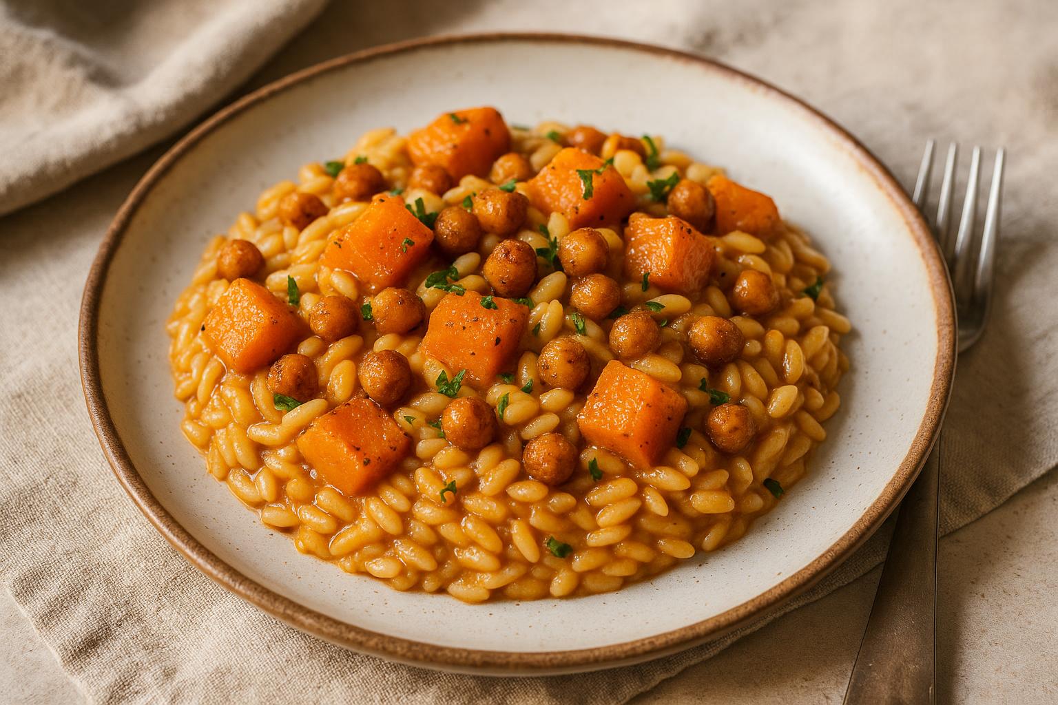Orzo zucca e ceci