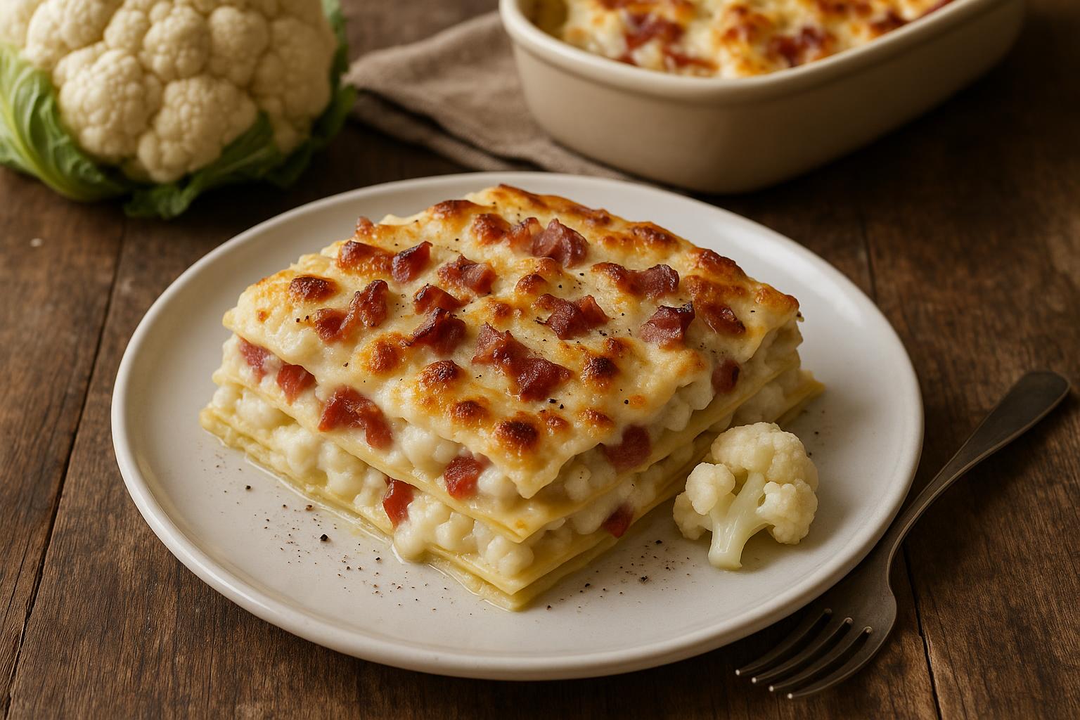 Lasagna cavolfiore e speck