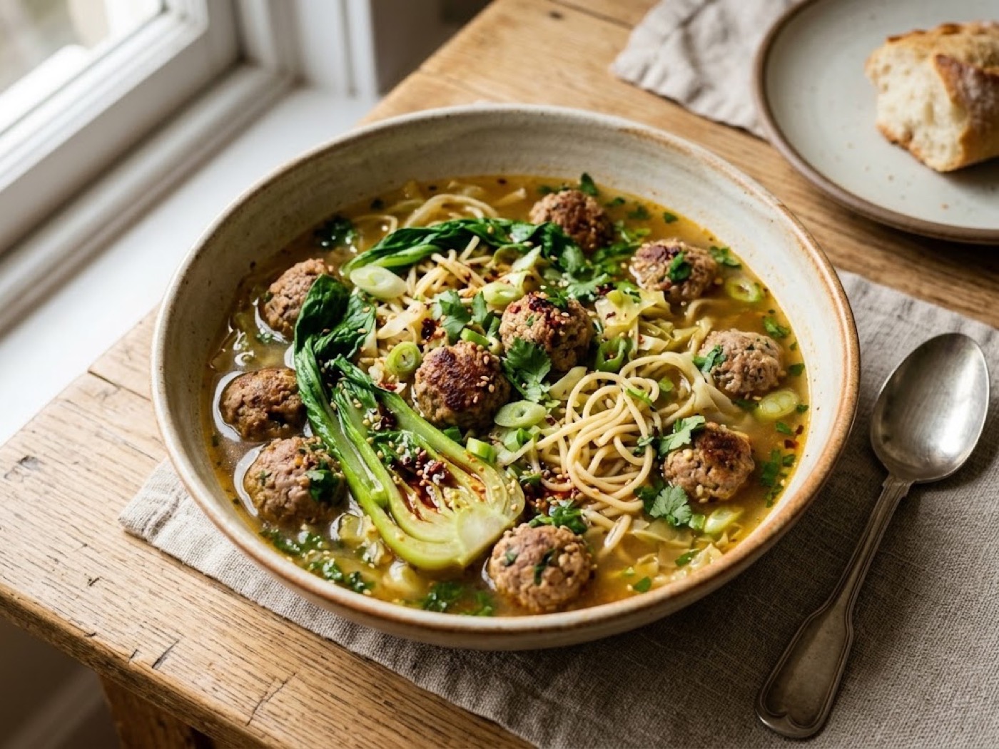 Zuppa di cavolo con polpette di carne