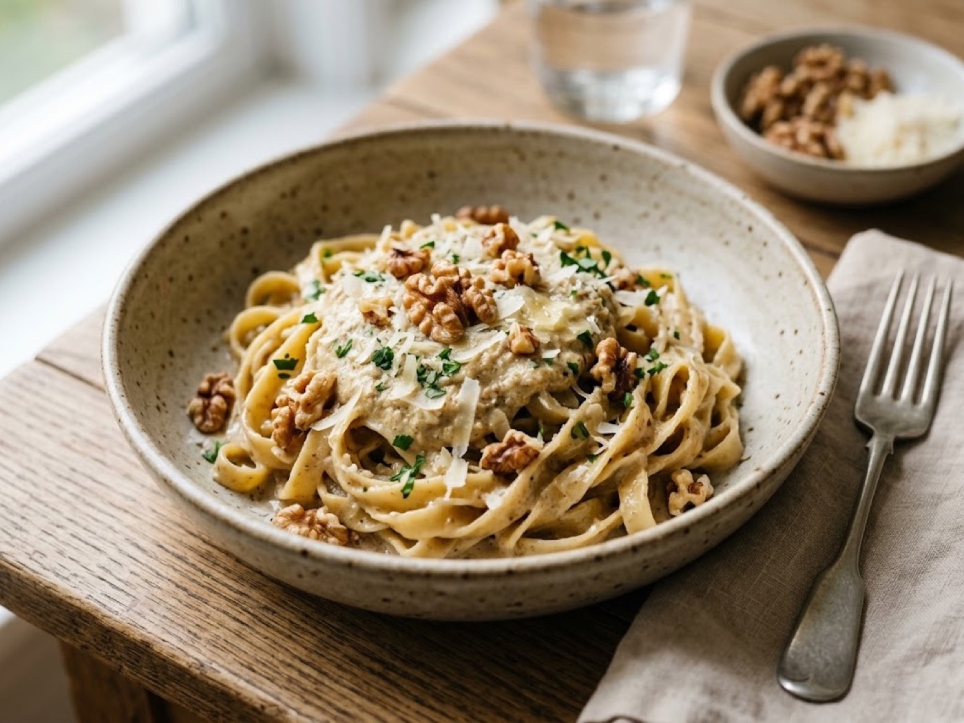 Pasta al pesto di noci