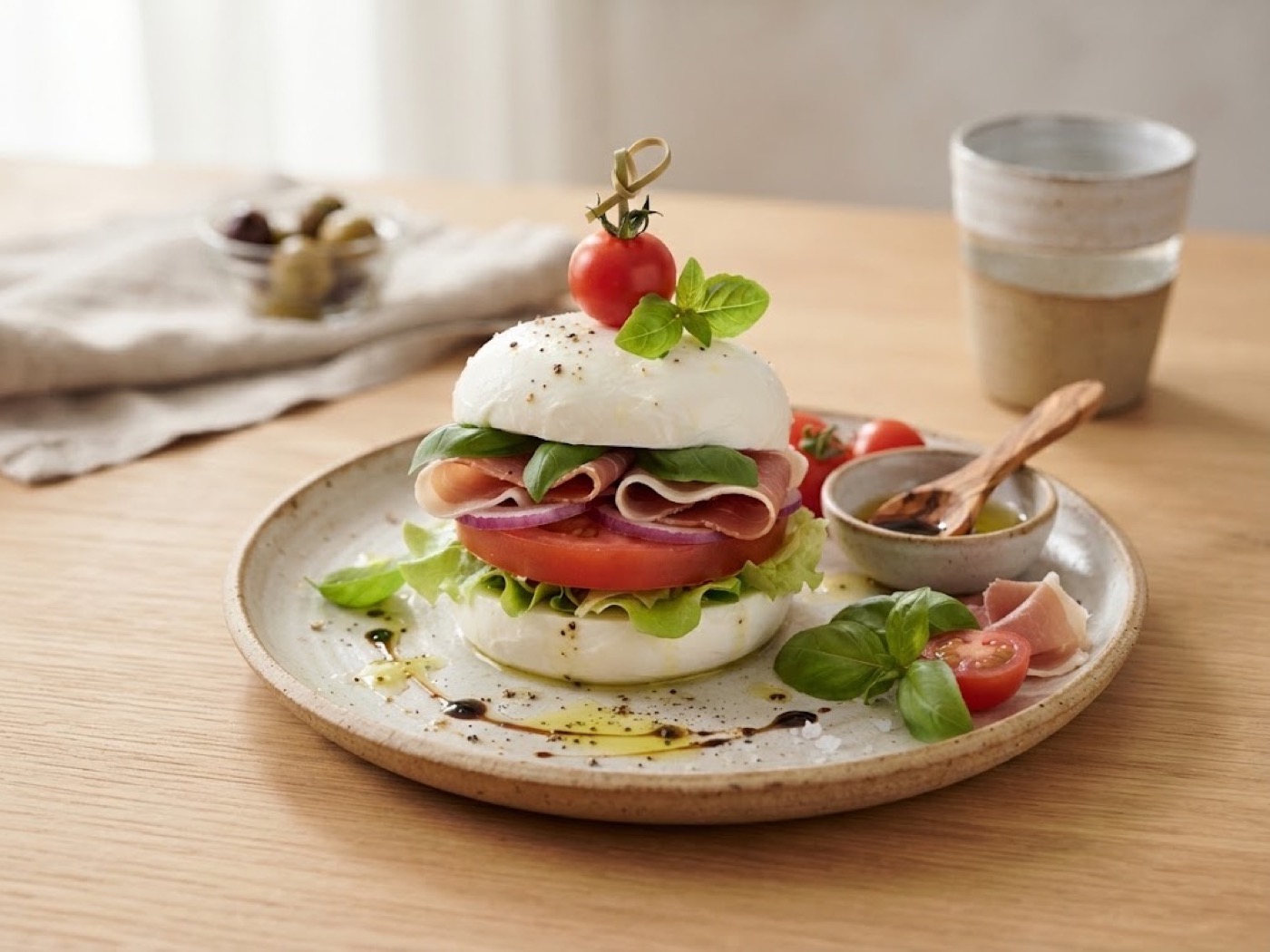 Hamburger di mozzarella