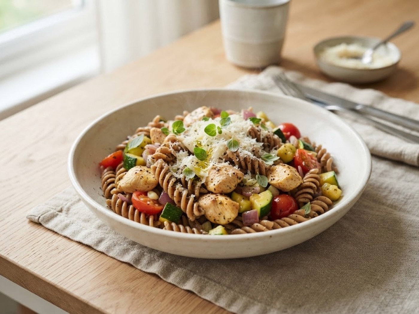 Pasta primavera al pollo