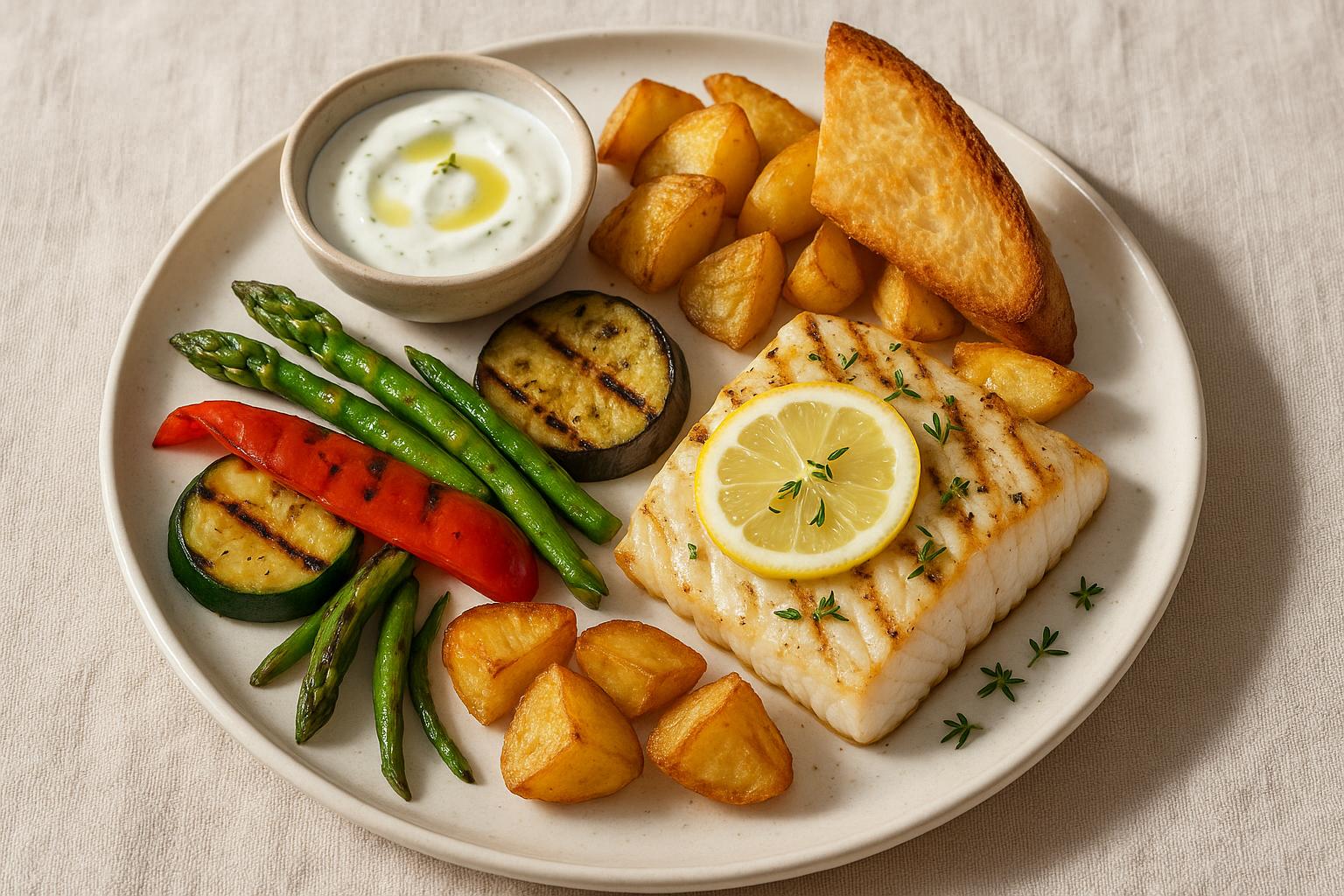 Grigliata di pesce e verdure