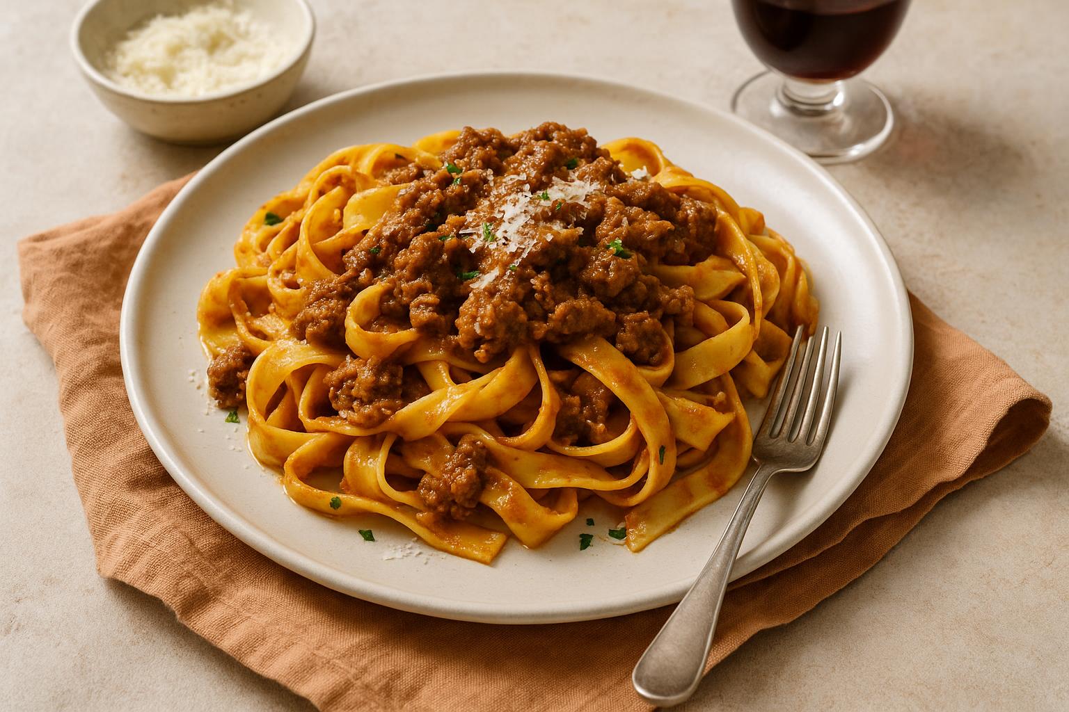 Tagliatelle al Ragù di Cinghiale