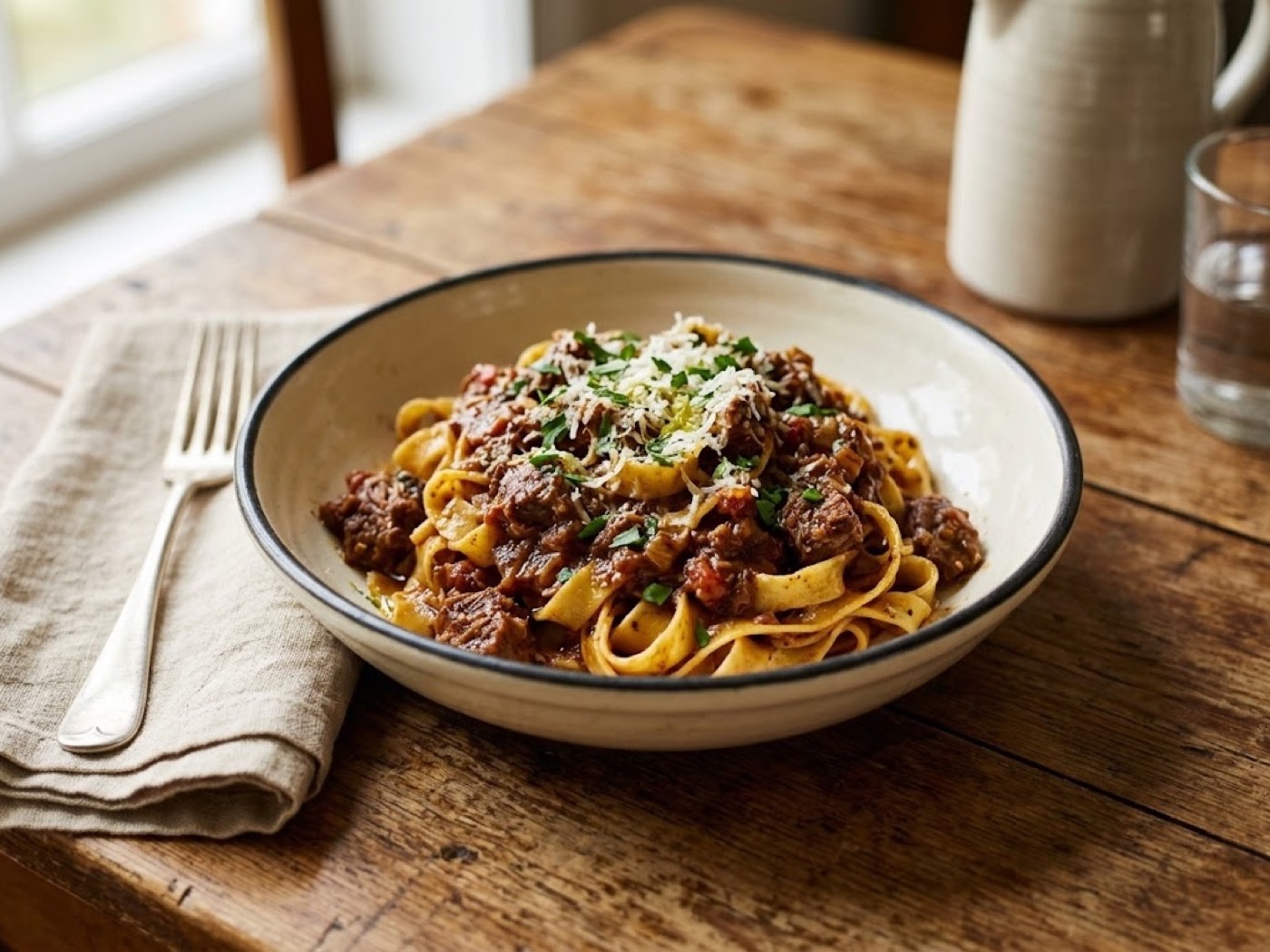 Tagliatelle al Ragù di Cinghiale