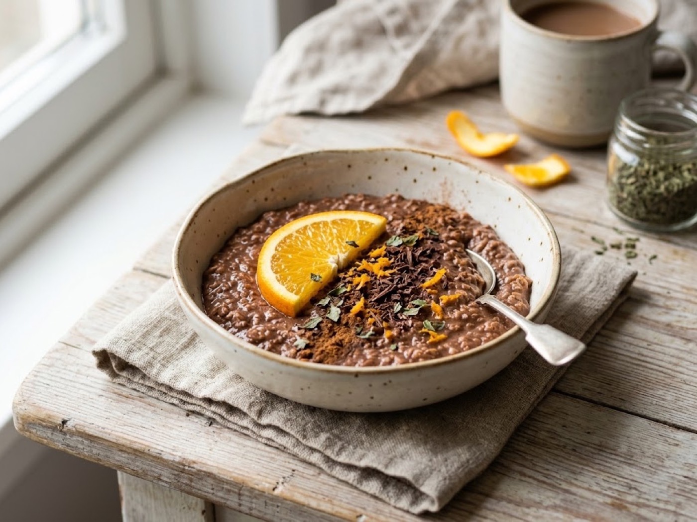 Porridge cioccolato e arancia - Basilico Secco