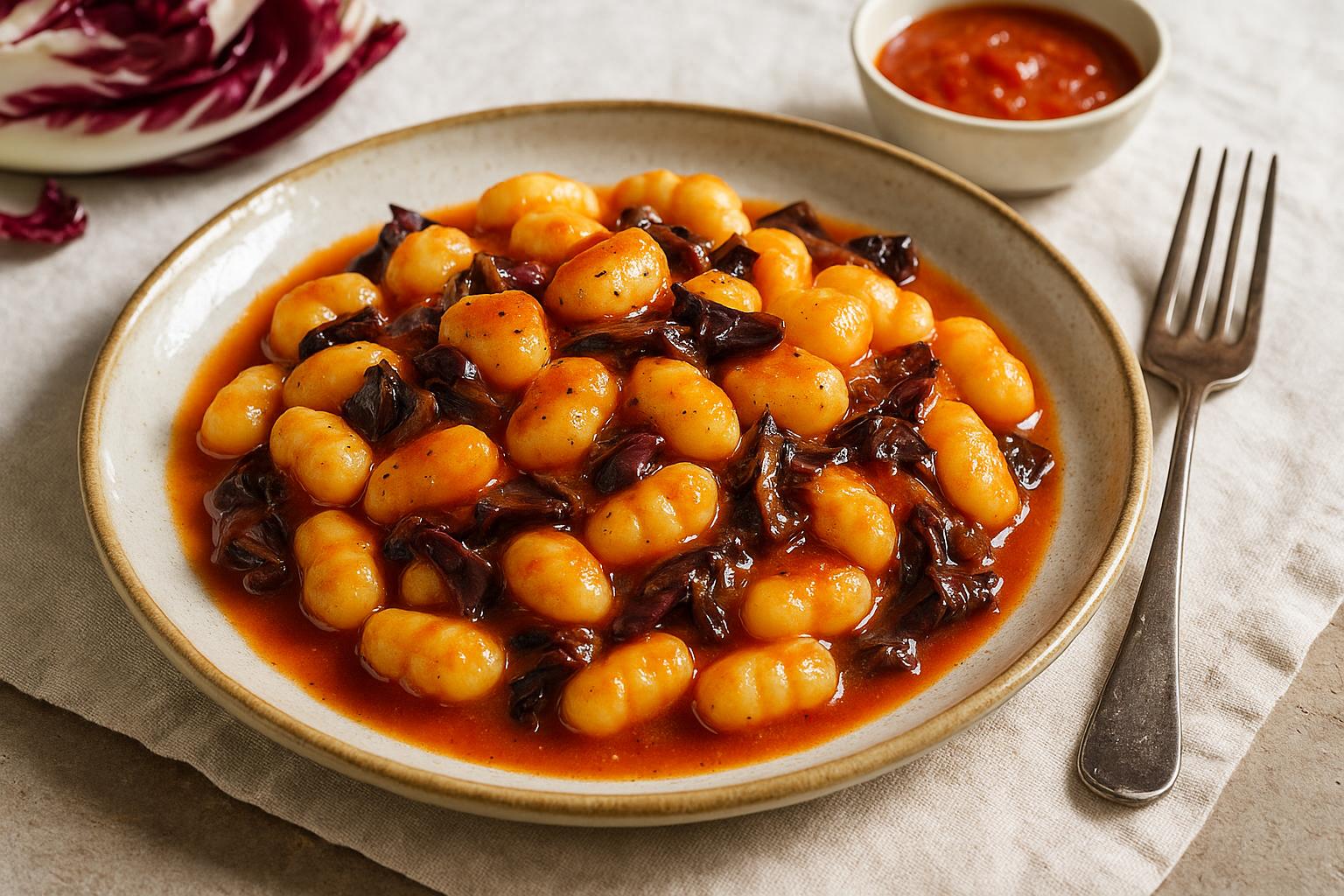 Gnocchi Radicchio sugo pronto