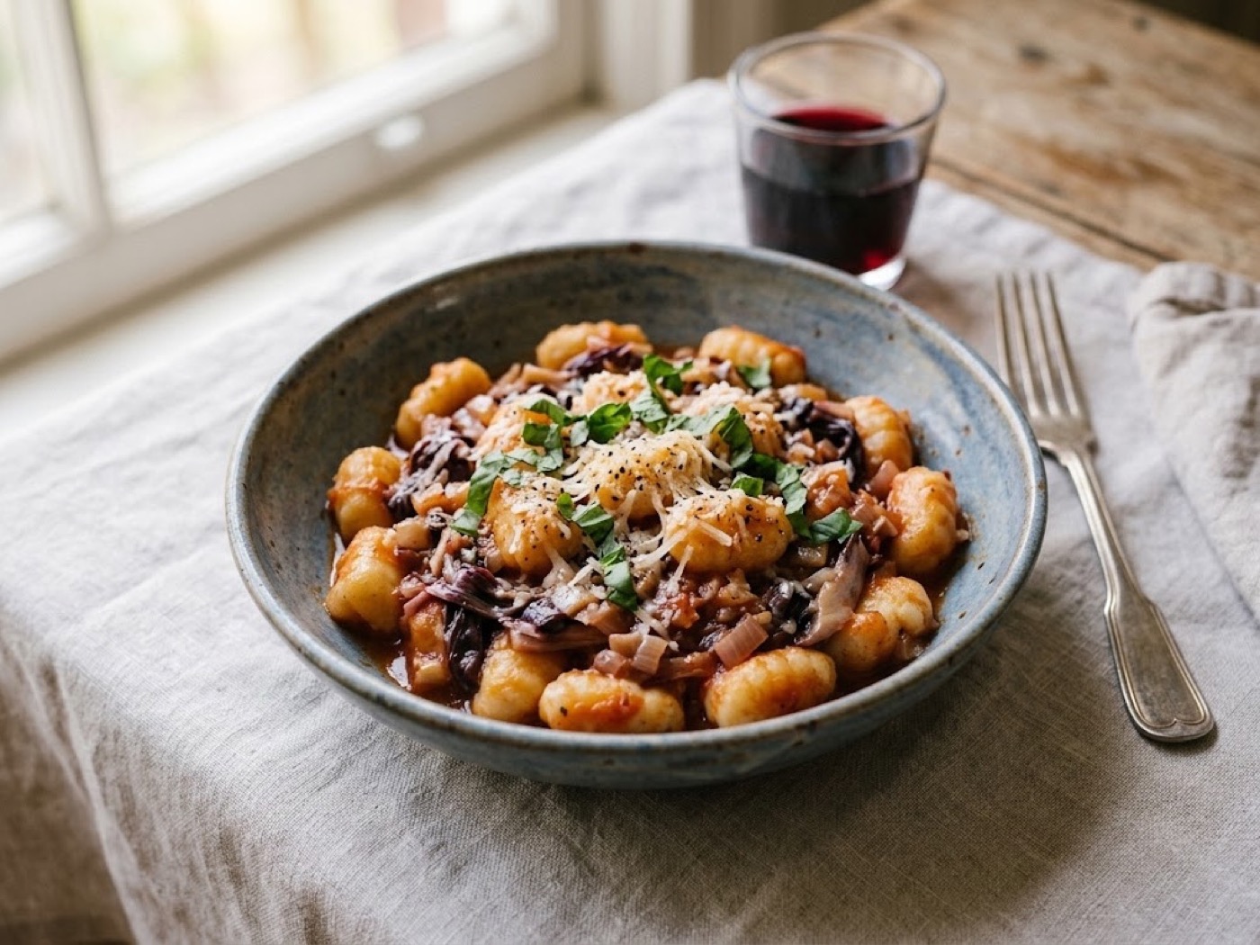 Gnocchi Radicchio sugo pronto
