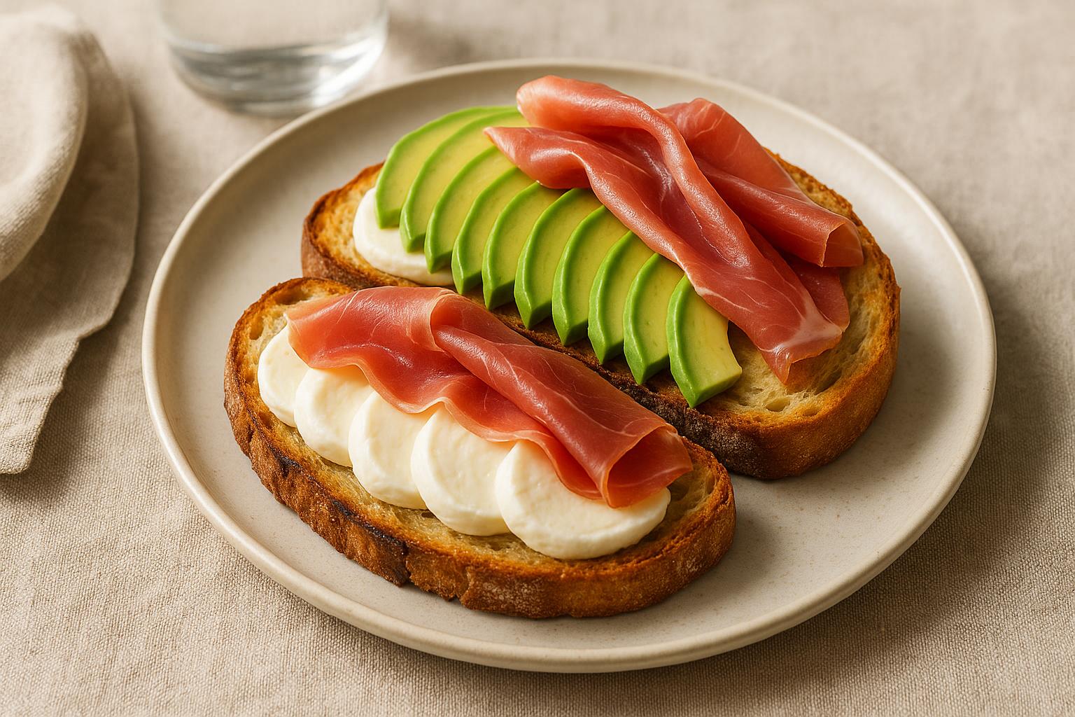 Toast mozzarella e avocado