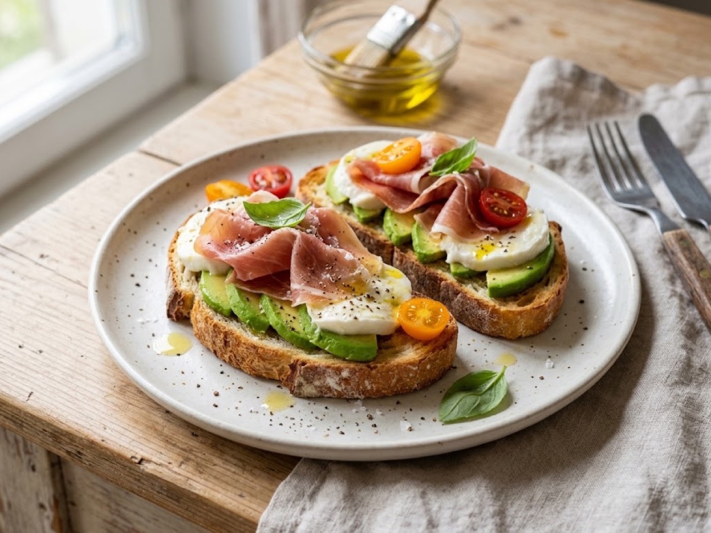 Toast mozzarella e avocado
