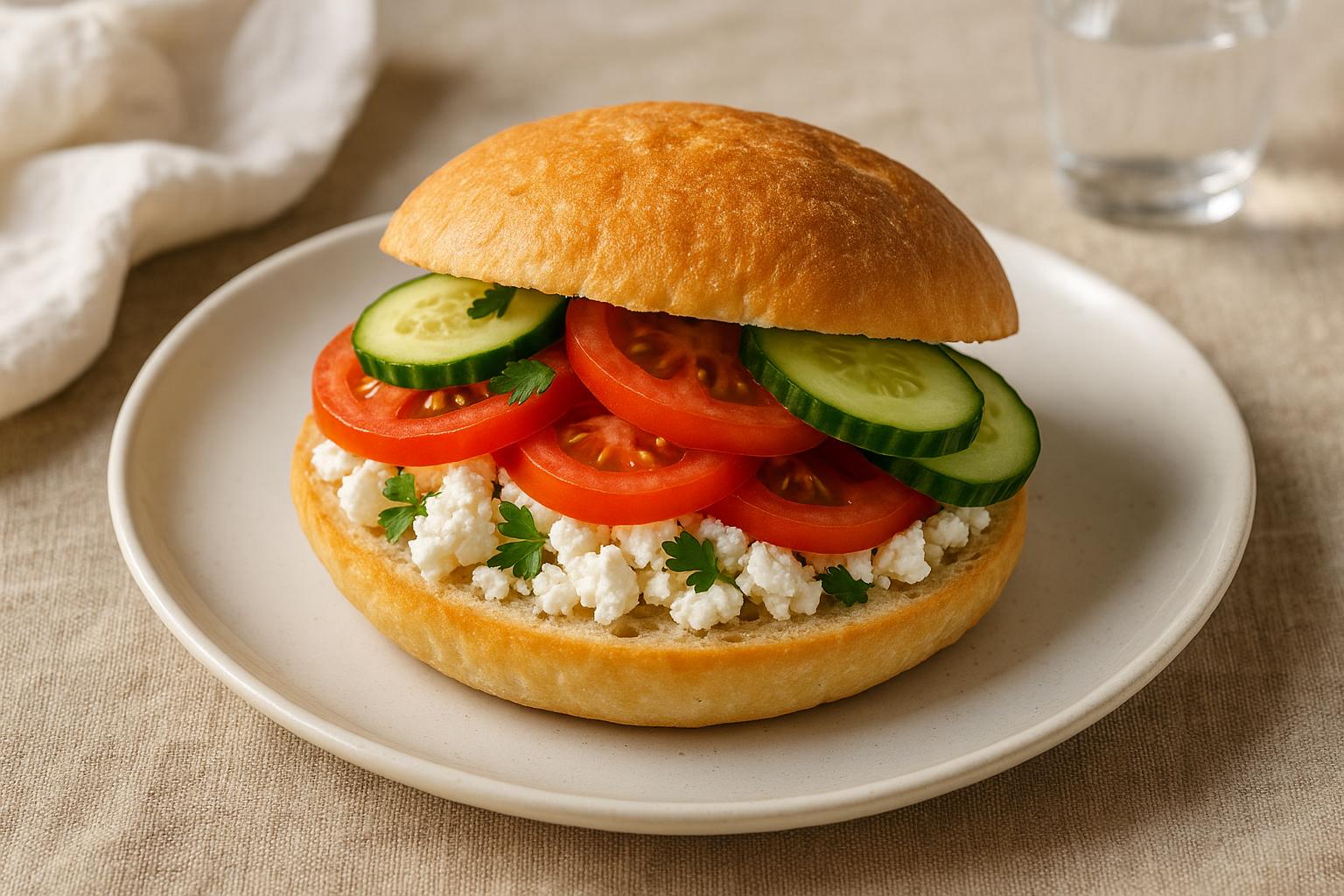 Panino Feta Pomodori e Cetrioli