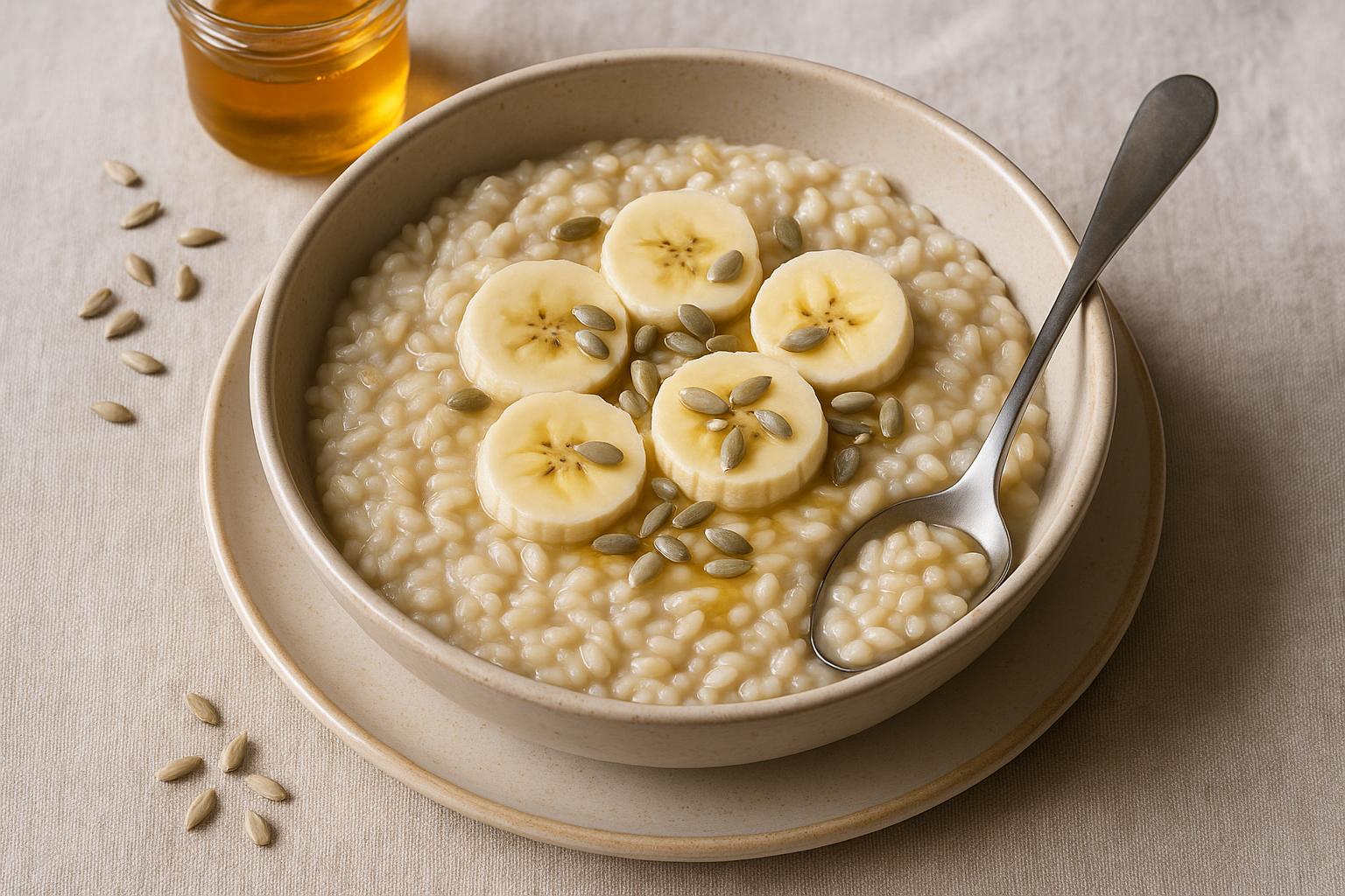 Orzo perlato con banana e semi