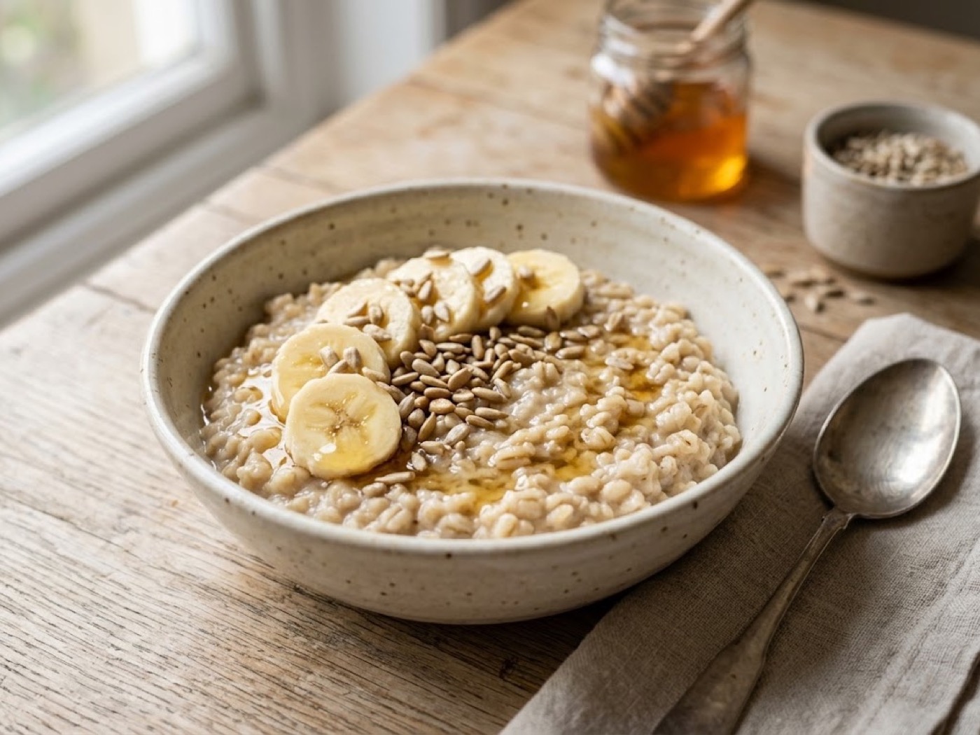 Orzo perlato con banana e semi