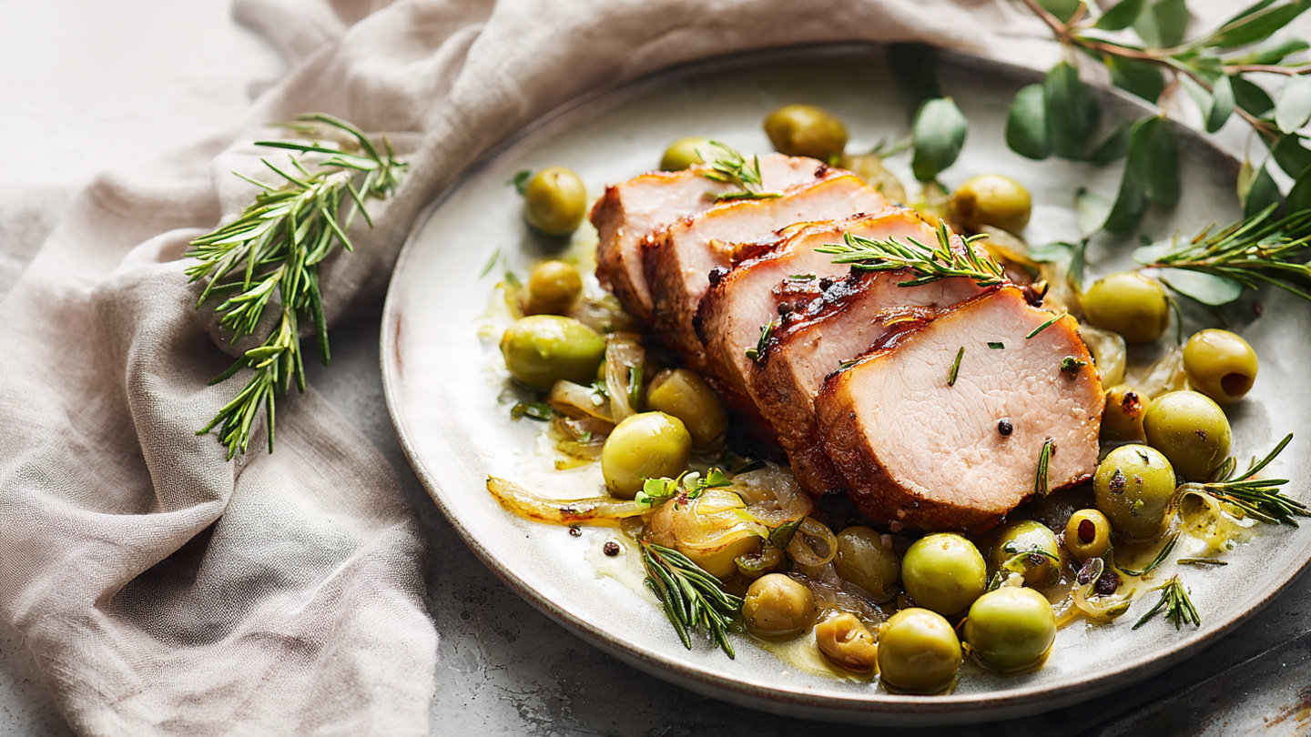 Lonza di maiale light alle olive