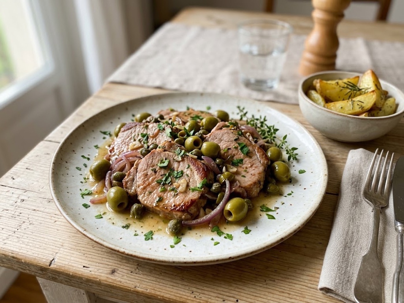 Lonza di maiale light alle olive