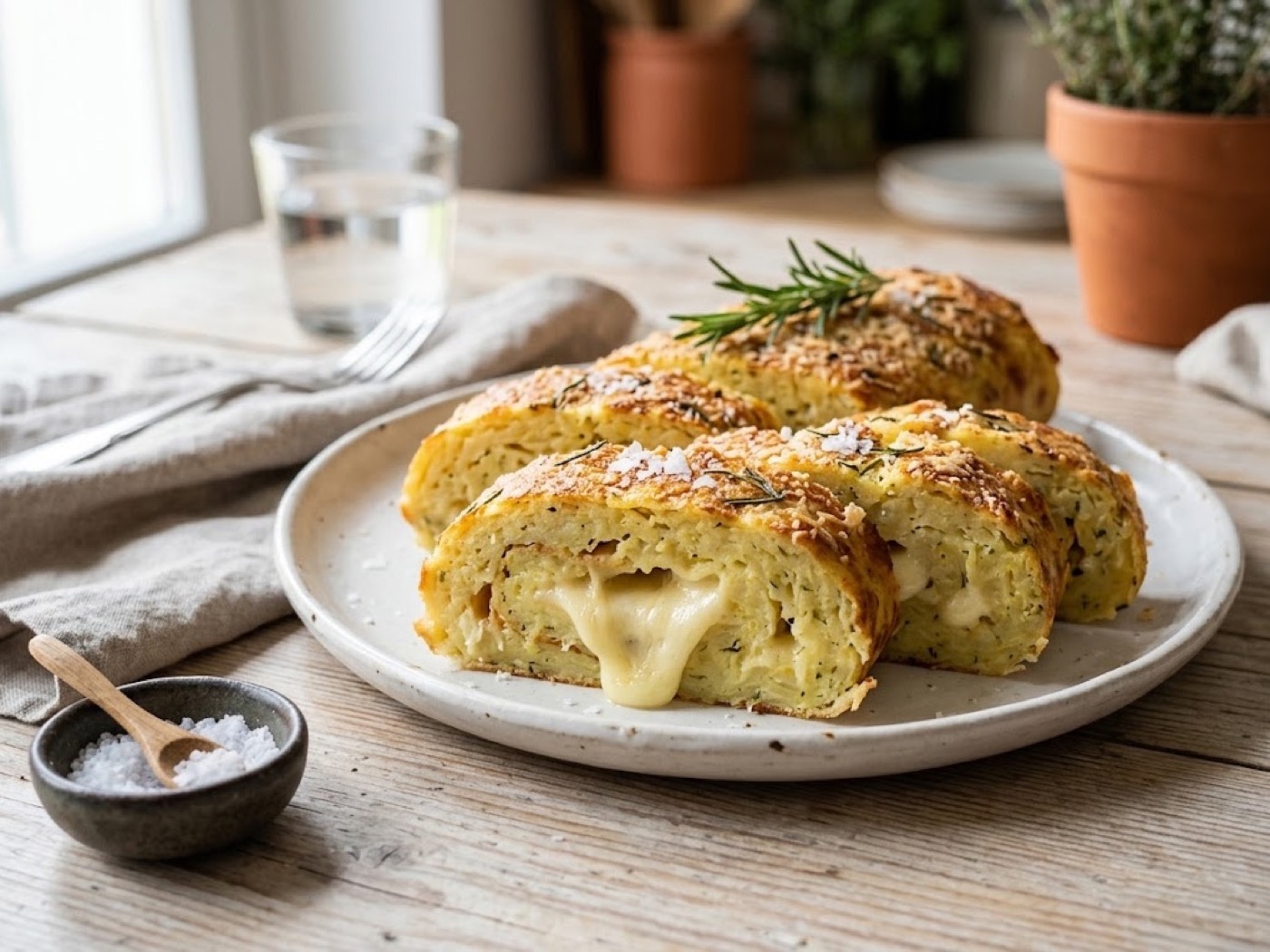 Rotolo di patate ripieno con provola