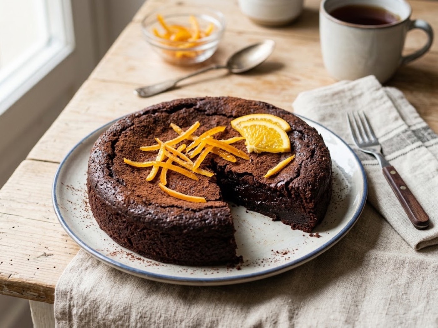 Torta morbida al cioccolato e arancia