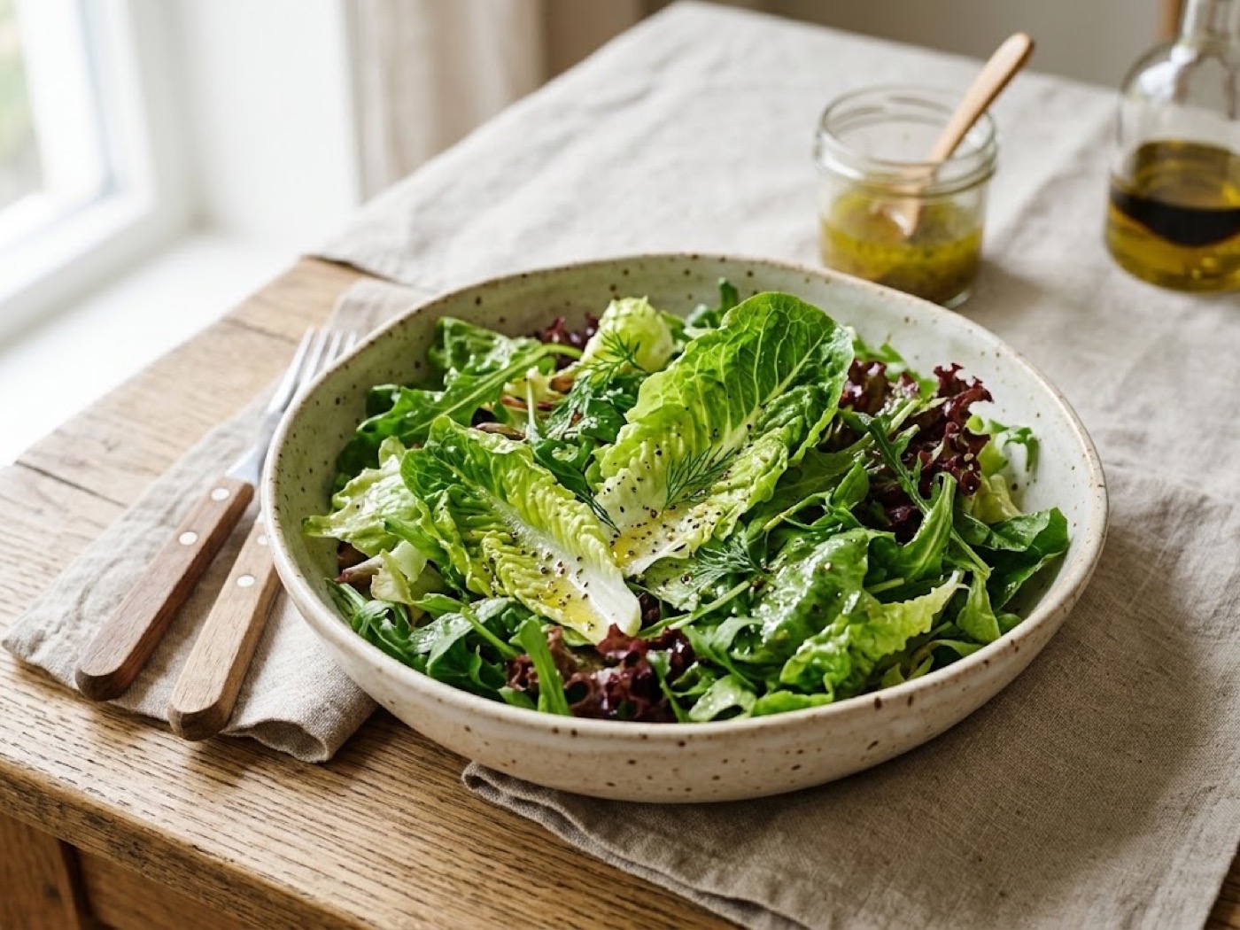 Insalata verde con vinagrette