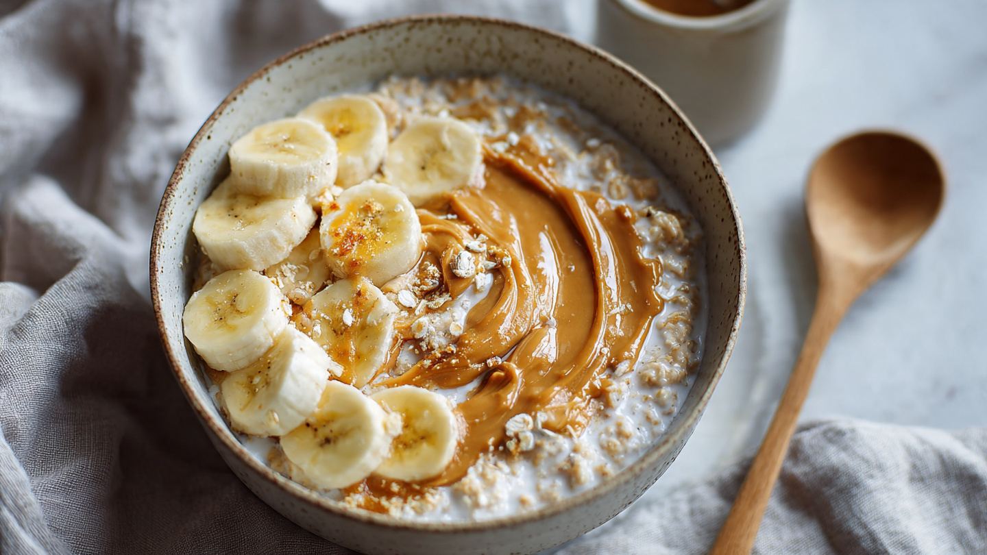 Porridge burro d arachidi e banana