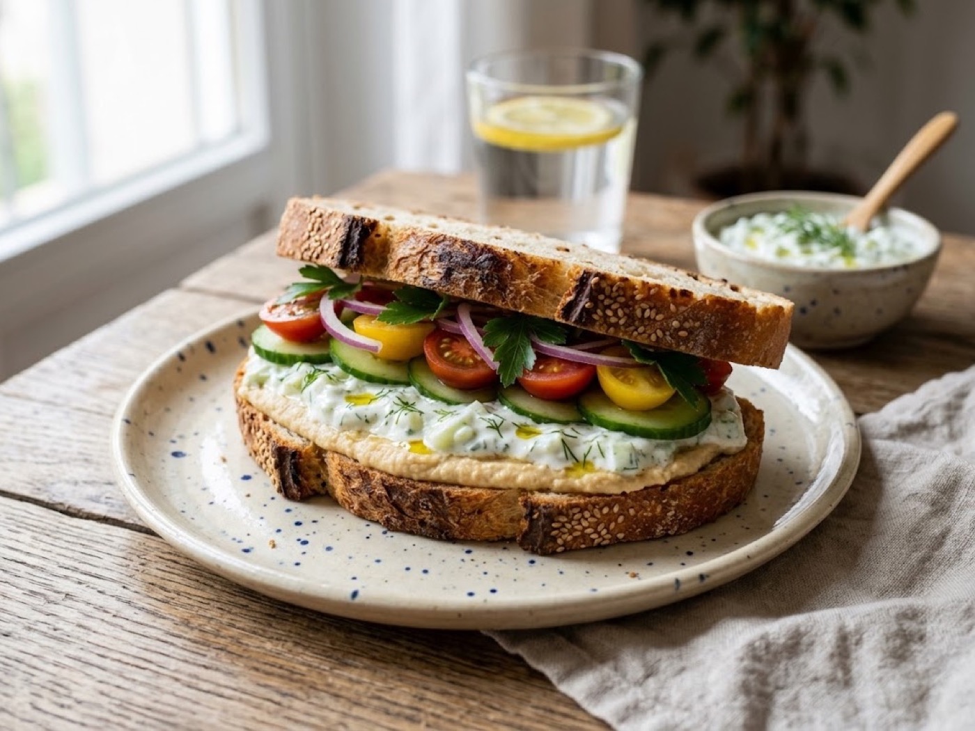 Pane Hummus e Tzatsiki