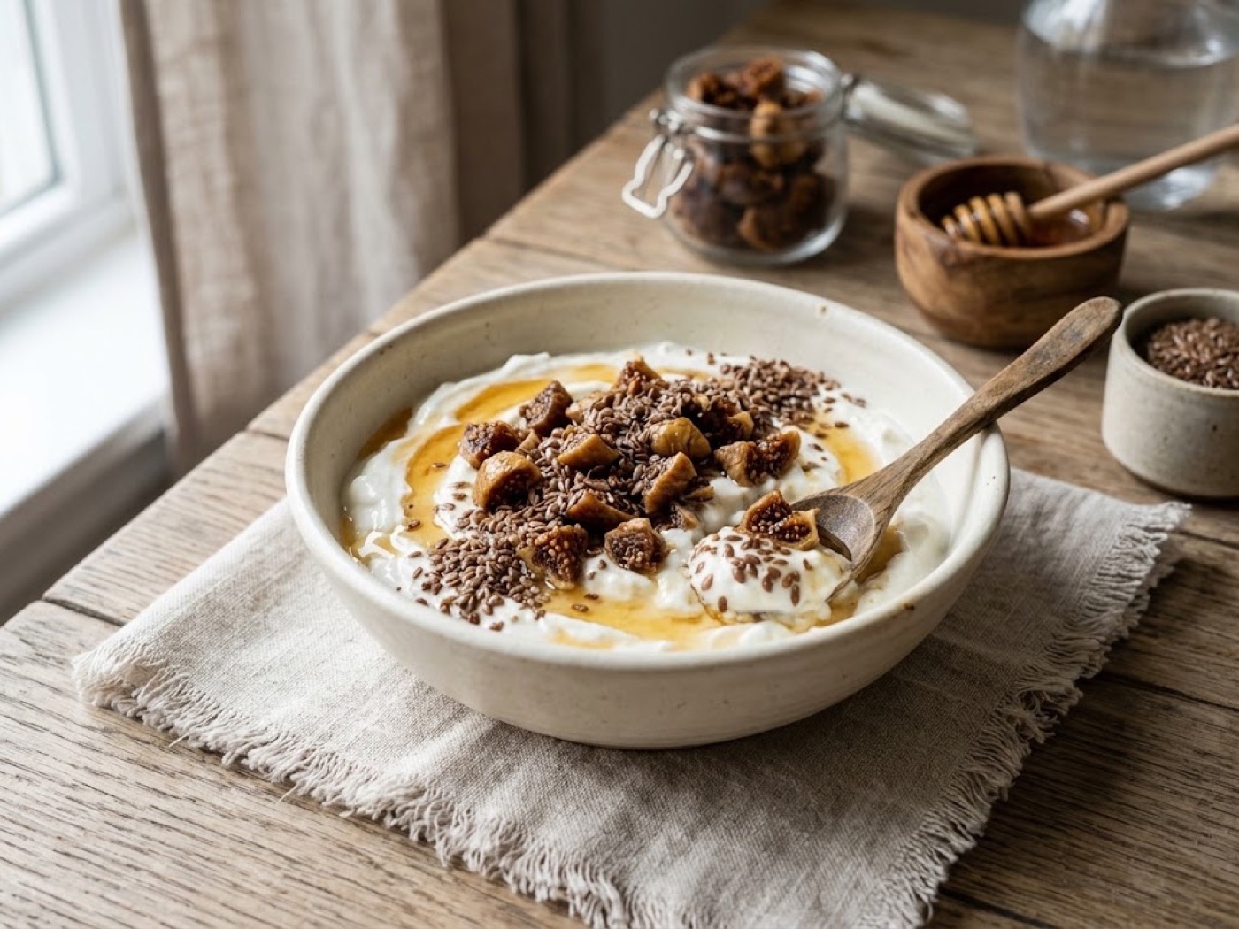 Yogurt fichi e semi di lino