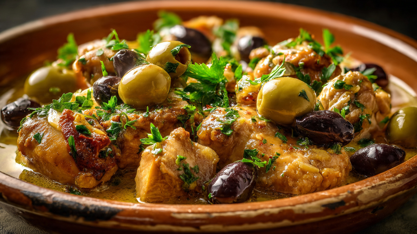 Spezzatino light di pollo alle olive
