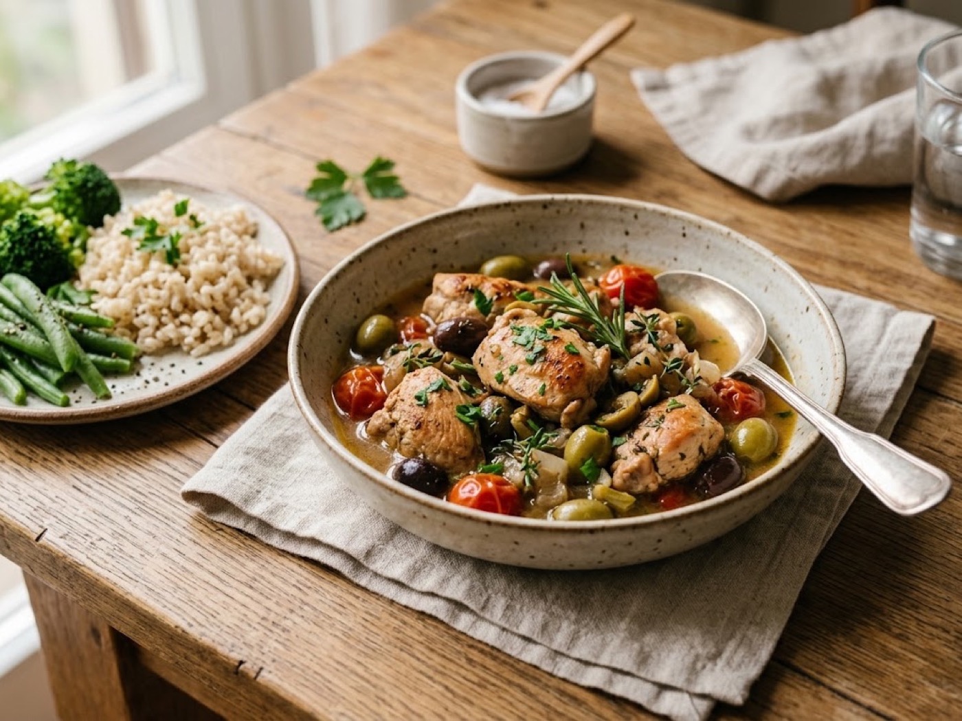 Spezzatino light di pollo alle olive