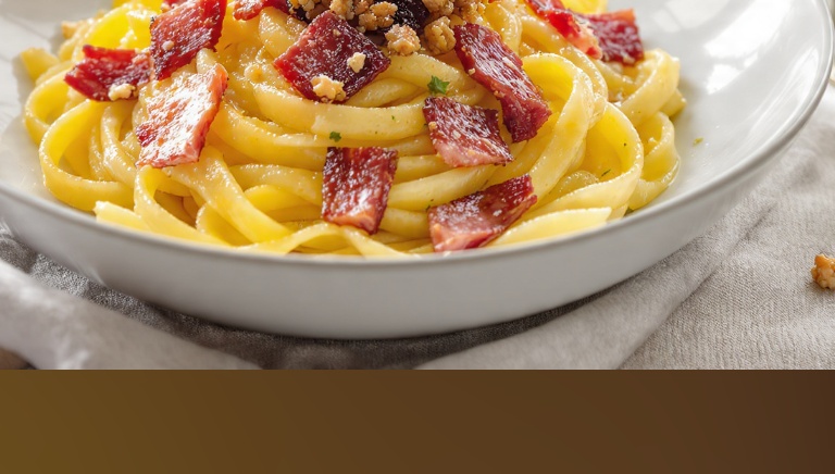 Pasta speck, provola e noci