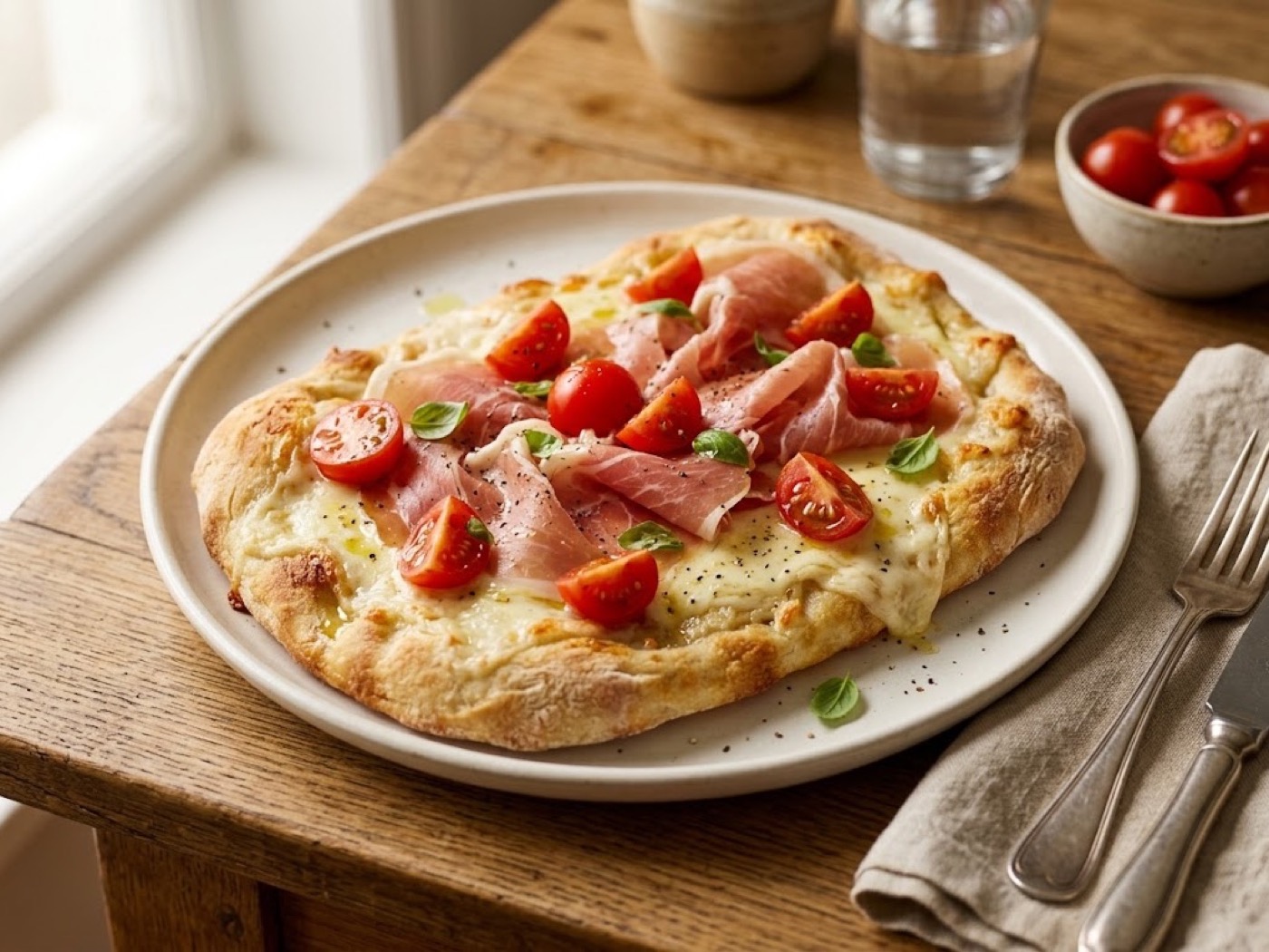 Pinsa Prosciutto e Sottiletta