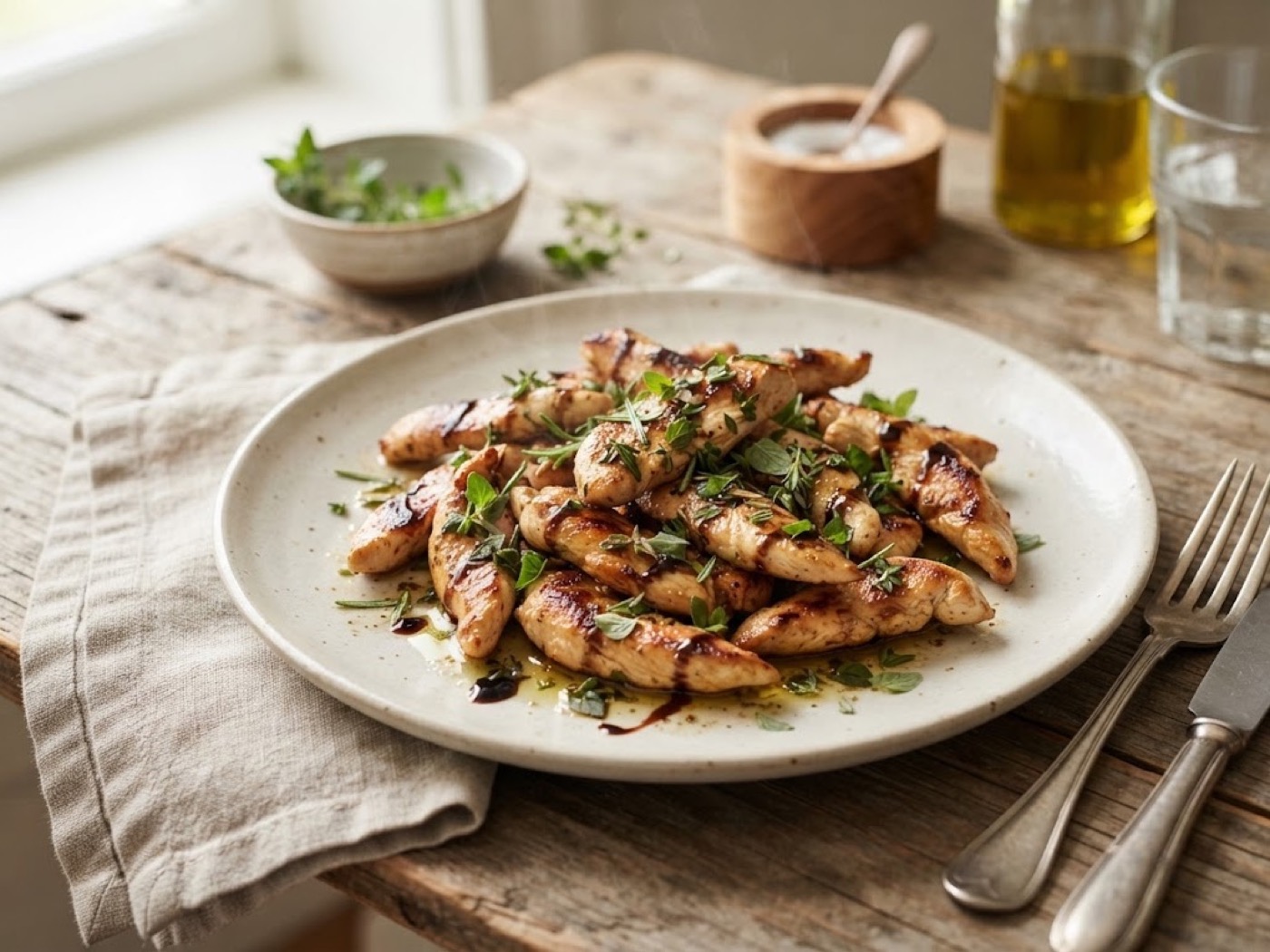 Straccetti di pollo alle erbe aromatiche