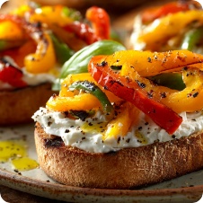 Bruschetta Peperoni e Philadelphia