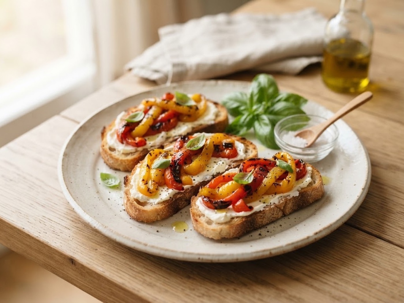 Bruschetta Peperoni e Philadelphia