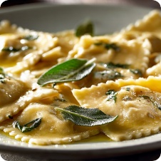 Ravioli ricotta e spinaci burro e salvia