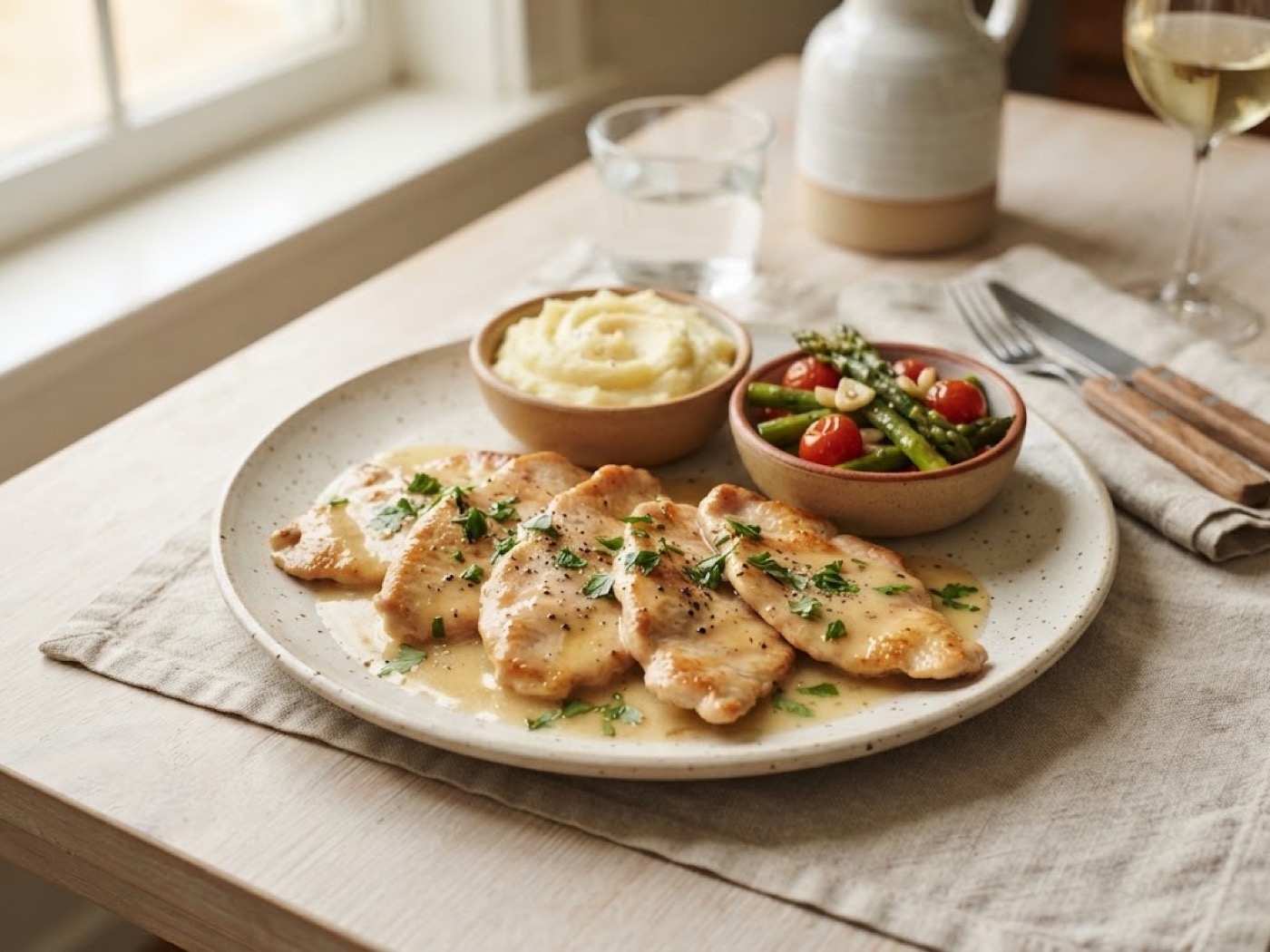 Scaloppine di tacchino al vino bianco