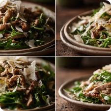 Straccetti di vitello con rucola e grana