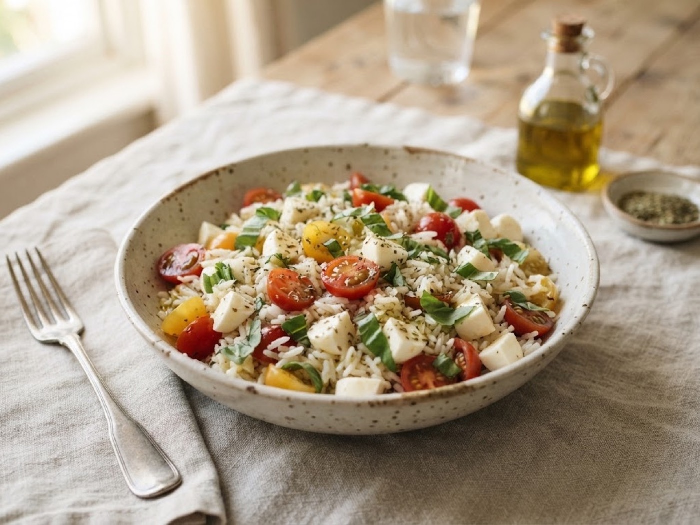 Insalata di riso caprese