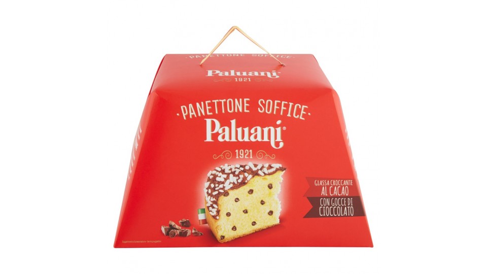 Panettone Soffice Glassa Croccante al Cacao con Gocce di Cioccolato