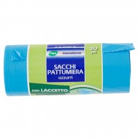 Sacchi Pattumiera Azzurri con Laccetto 50x60 Cm 20 Pz