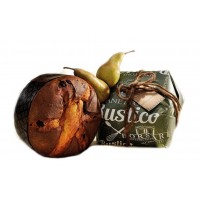 Panettone Pere e Cioccolato con Cubetti di Pera Semicandita e Gocce di Cioccolato - Basso