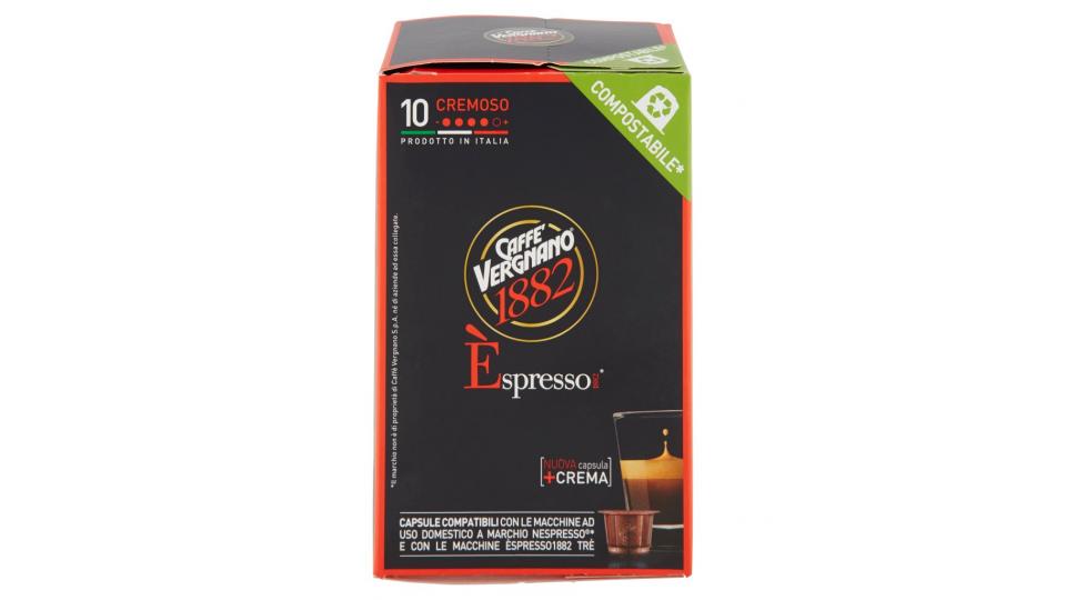 Caffè Vergnano 1882 Èspresso1882 Cremoso 10 Capsule Compatibili