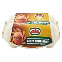 Oro Natura 6 Uova Fresche da Galline Allevate a Terra senza Antibiotici Alimentazione Vegetale