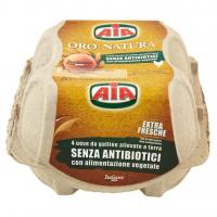 Oro Natura 4 Uova Fresche da Galline Allevate a Terra senza Antibiotici Alimentazione Vegetale